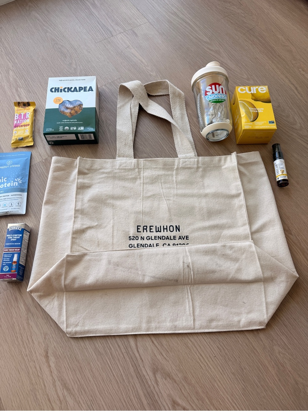 Erewhon Natural Canvas Tote Bag - Protein, Electrolytes, Supplements - Picture 2 of 2